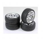 ABSIMA 2510005 Wheel Set Onroad "10 Spoke / Profile" silver 1:10 (4 pcs)