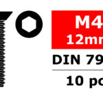 Team Corally Steel Screws M4 x 12mm Hex Flat Head - 10 pcs C-3002-40-12