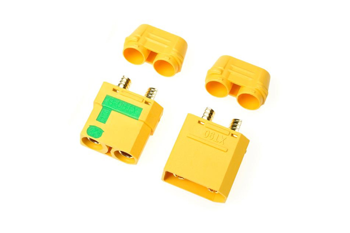 Revtec Connector XT-90S Anti Spark w/ Cap Gold Plated Male + Female - 1 pair