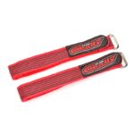 Team Corally Pro Battery Straps 300x20mm Metal Buckle Silicone Anti-Slip Strings - Red - 2 pcs