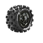 Louise RC MT-MCROSS 1-10 14mm HEX Monster Truck Tire Set - Mounted Sport Black Chrome 2.8 Wheels - Hex 14mm - L-T3274SBCM