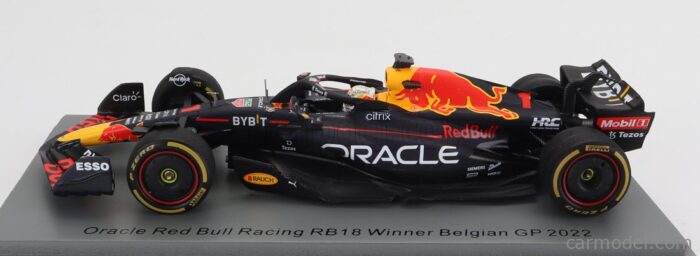 SPARK-MODEL RED BULL F1 RB18 TEAM ORACLE RED BULL RACING N 1 WINNER BELGIUM GP WORLD CHAMPION 2022 MAX VERSTAPPEN - Image 4
