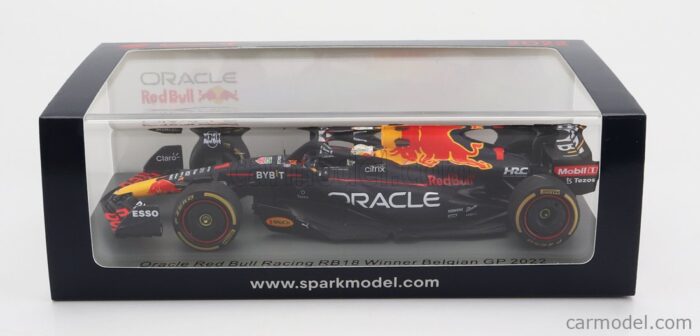 SPARK-MODEL RED BULL F1 RB18 TEAM ORACLE RED BULL RACING N 1 WINNER BELGIUM GP WORLD CHAMPION 2022 MAX VERSTAPPEN - Image 7