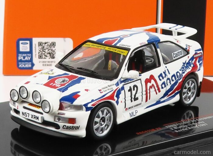 IXO-MODELS - FORD ENGLAND - ESCORT RS COSWORTH (night version) N 12 RALLY BARUM 1996 V.BLAHNA - I.HRUBY 1/43 - Image 2