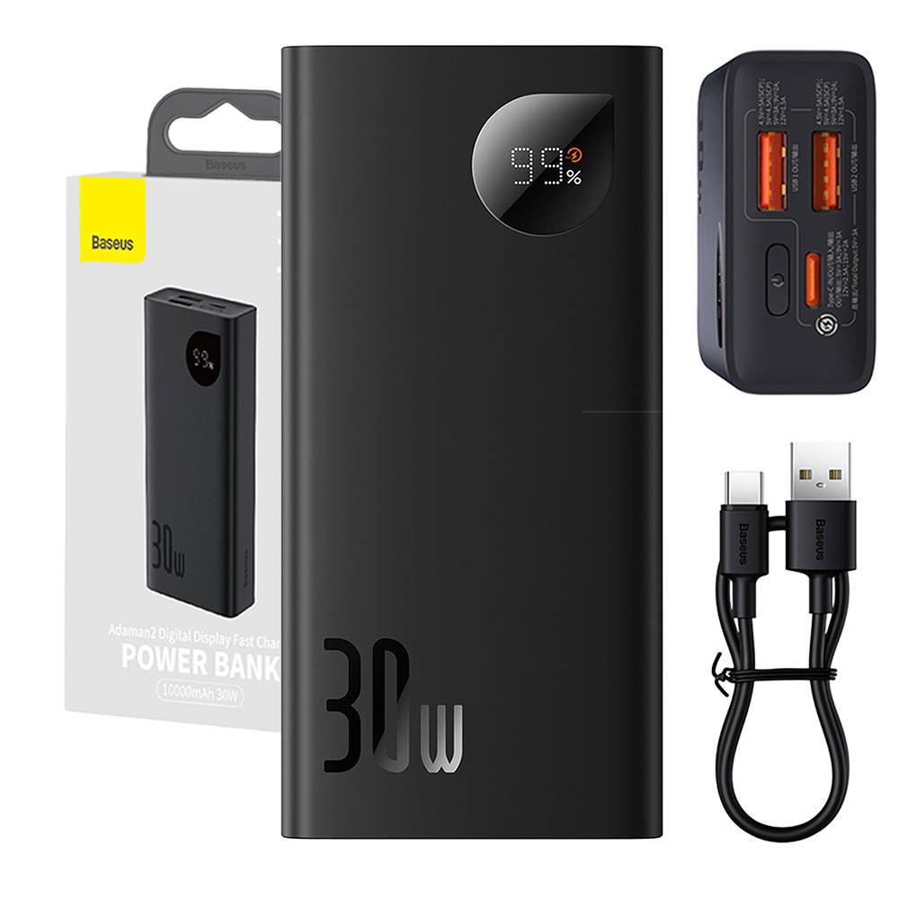 Powerbank Baseus Adaman2 10000mAh, 2xUSB, USB-C, 30W (black) - Image 2