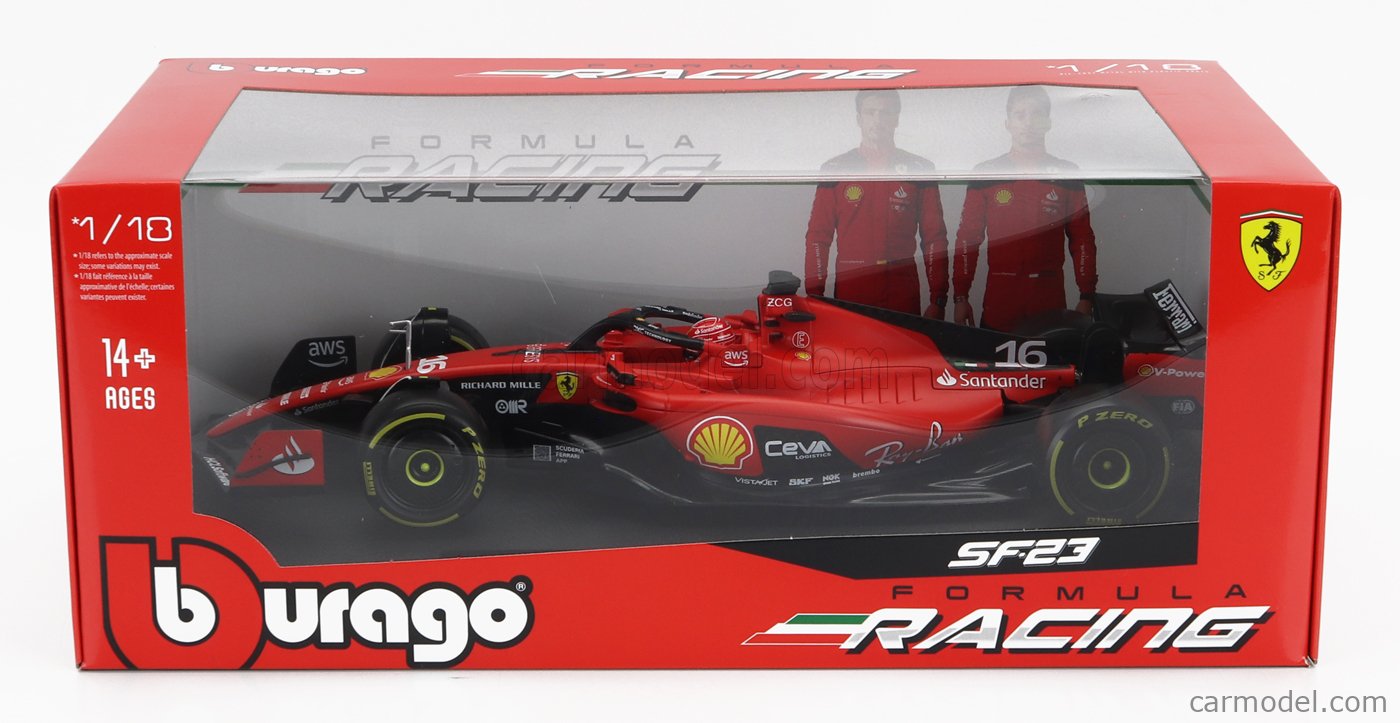 BURAGO FERRARI F1 SF-23 TEAM SCUDERIA FERRARI N 16 SEASON 2023 CHARLES LECLERC 1/18 - Image 10