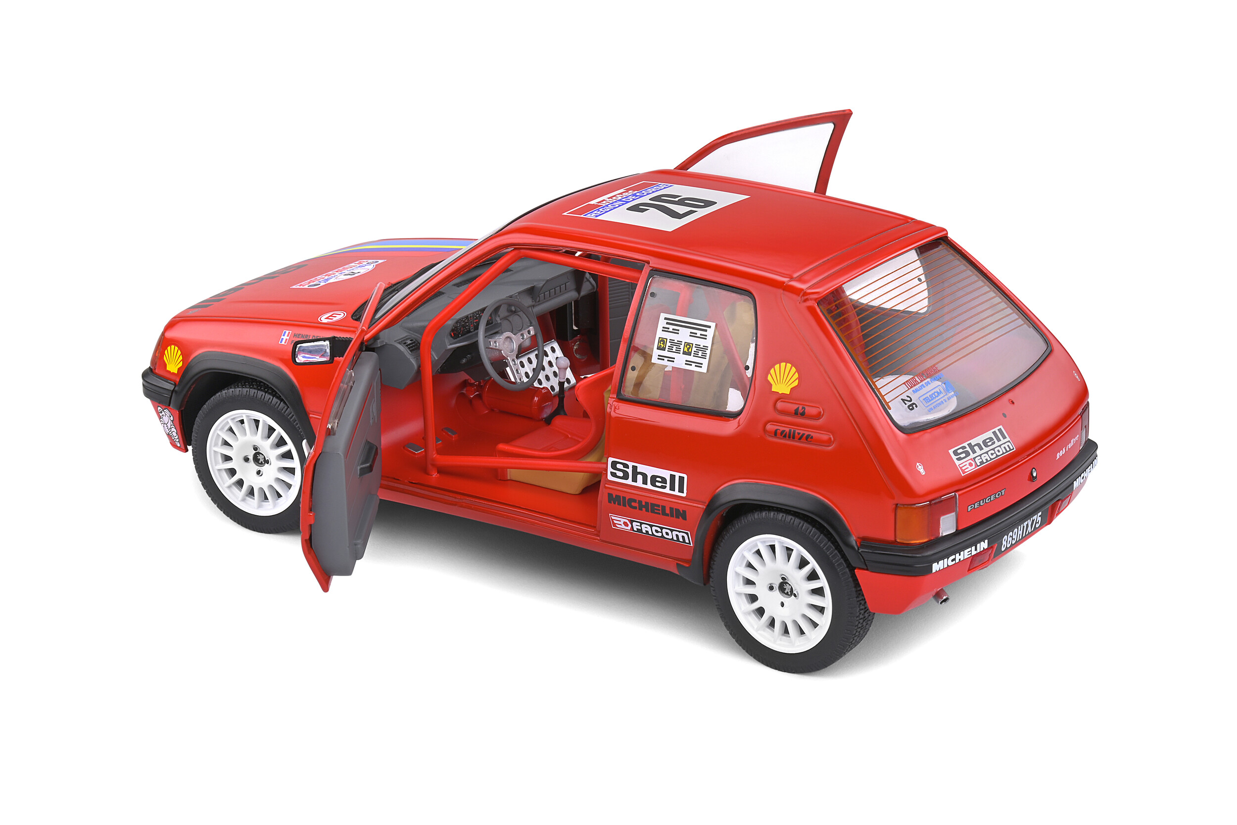 SOLIDO PEUGEOT 205 RALLYE N 26 RALLY TOUR DE CORSE 1990 H.DEVIN - F.VISTE 1/18 - Image 5