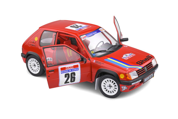 SOLIDO PEUGEOT 205 RALLYE N 26 RALLY TOUR DE CORSE 1990 H.DEVIN - F.VISTE 1/18 - Image 6