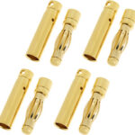 Revtec Connector 4.0mm - Gold Plated - Long - Male + Female - 4 pairs