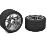 Team Corally Attack foam tires 1/8 Circuit  35 shore - Front - 69mm - Carbon rims - 2 pcs