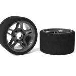 Team Corally Attack foam tires 1/8 SSX-8 - 32 shore - Front - 65mm - Carbon Flex Rims - 2 pcs