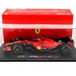 BURAGO FERRARI F1 SF-23 TEAM SCUDERIA FERRARI N 16 SEASON 2023 CHARLES LECLERC - CON VETRINA - WITH SHOWCASE - EXCLUSIVE CARMODEL