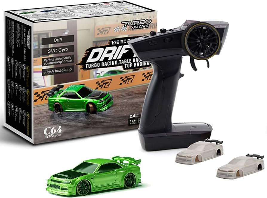 Turbo Racing 1/76 C64 DRIFT RC Car RTR (Metallic green) - Image 5