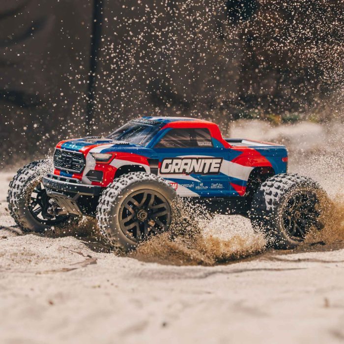 ARRMA 1/18 GRANITE GROM MEGA 380 Brushed 4X4 Monster Truck RTR with Battery & Charger, Blue - Image 2