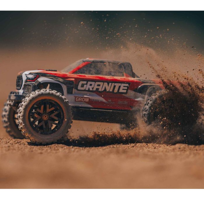 ARRMA 1/18 GRANITE GROM MEGA 380 Brushed 4X4 Monster Truck RTR with Battery & Charger, Red - Image 4