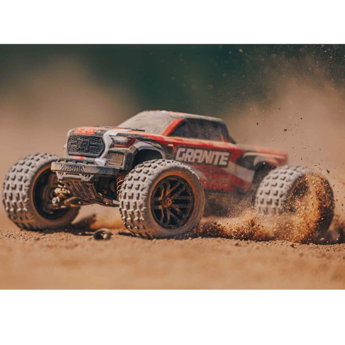 ARRMA 1/18 GRANITE GROM MEGA 380 Brushed 4X4 Monster Truck RTR with Battery & Charger, Red - Image 2