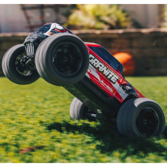 ARRMA 1/18 GRANITE GROM MEGA 380 Brushed 4X4 Monster Truck RTR with Battery & Charger, Red - Image 14