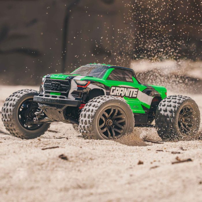 ARRMA 1/18 GRANITE GROM MEGA 380 Brushed 4X4 Monster Truck RTR with Battery & Charger, Green - Image 2