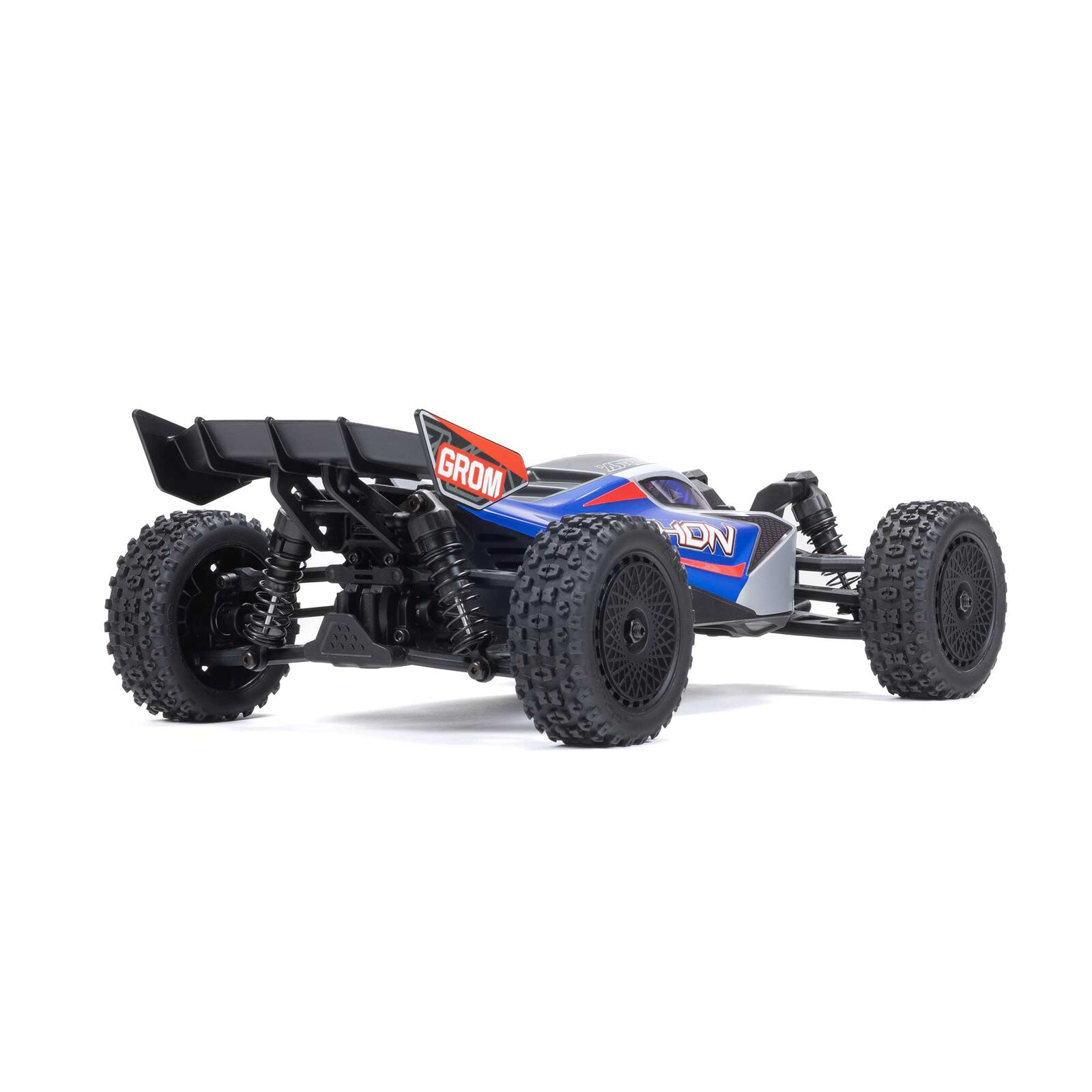 ARRMA TYPHON GROM MEGA 380 Brushed 4X4 Small Scale Buggy RTR with Battery & Charger, Blue/Silver - Image 4