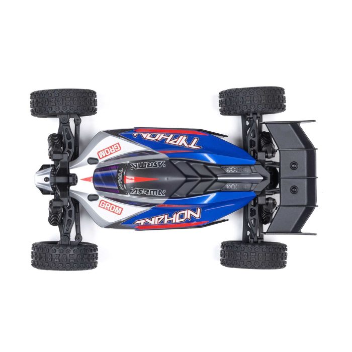 ARRMA TYPHON GROM MEGA 380 Brushed 4X4 Small Scale Buggy RTR with Battery & Charger, Blue/Silver - Image 7