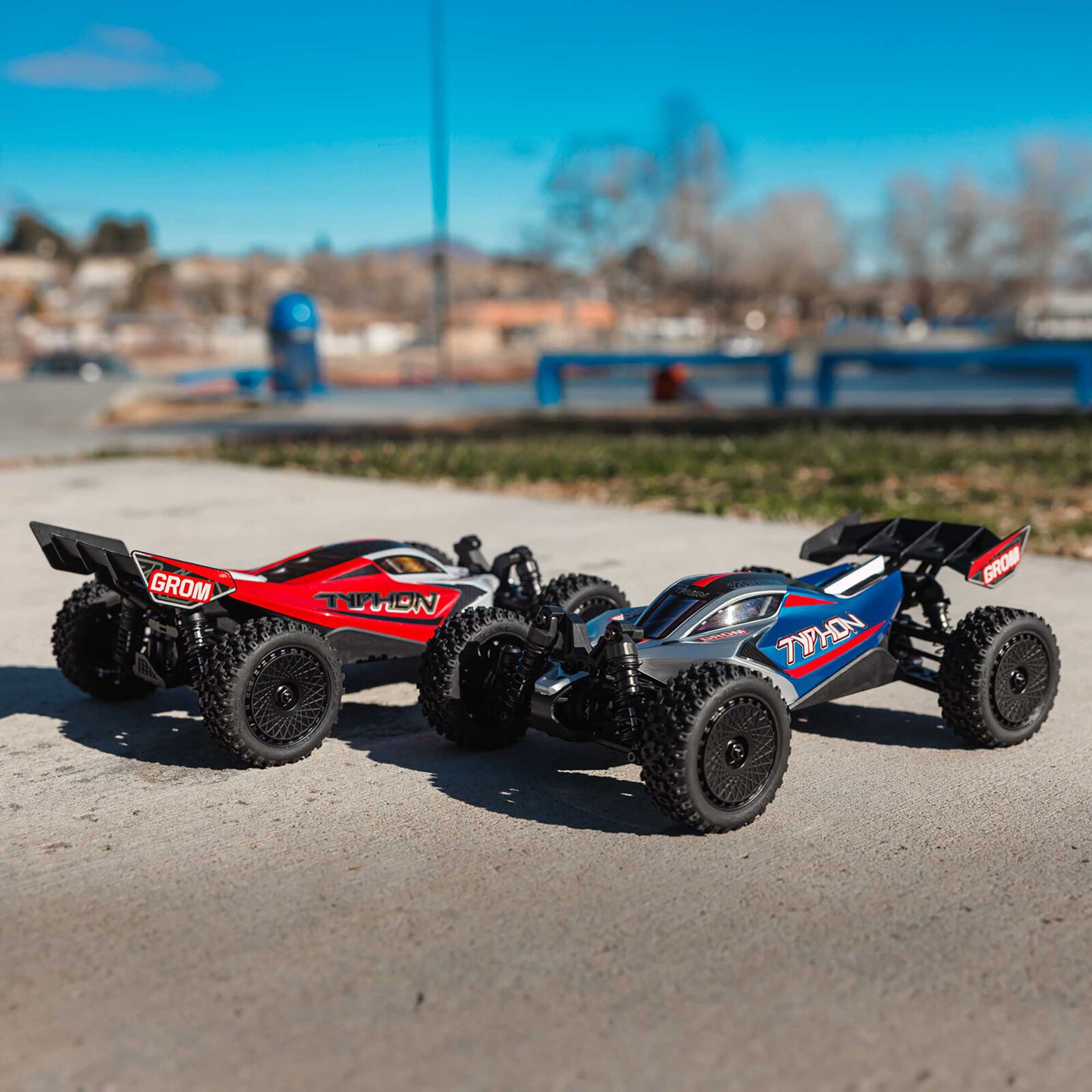 ARRMA TYPHON GROM MEGA 380 Brushed 4X4 Small Scale Buggy RTR with Battery & Charger, Blue/Silver - Image 20