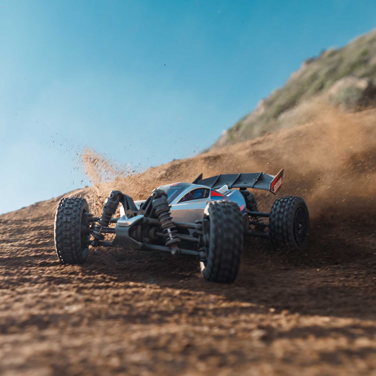 ARRMA TYPHON GROM MEGA 380 Brushed 4X4 Small Scale Buggy RTR with Battery & Charger, Blue/Silver - Image 21