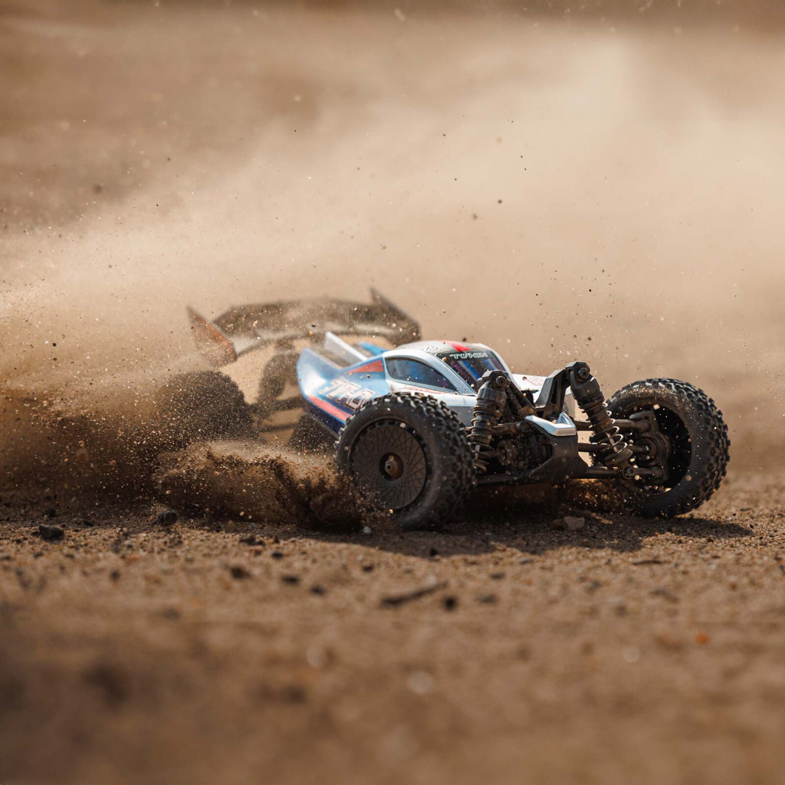 ARRMA TYPHON GROM MEGA 380 Brushed 4X4 Small Scale Buggy RTR with Battery & Charger, Blue/Silver - Image 8