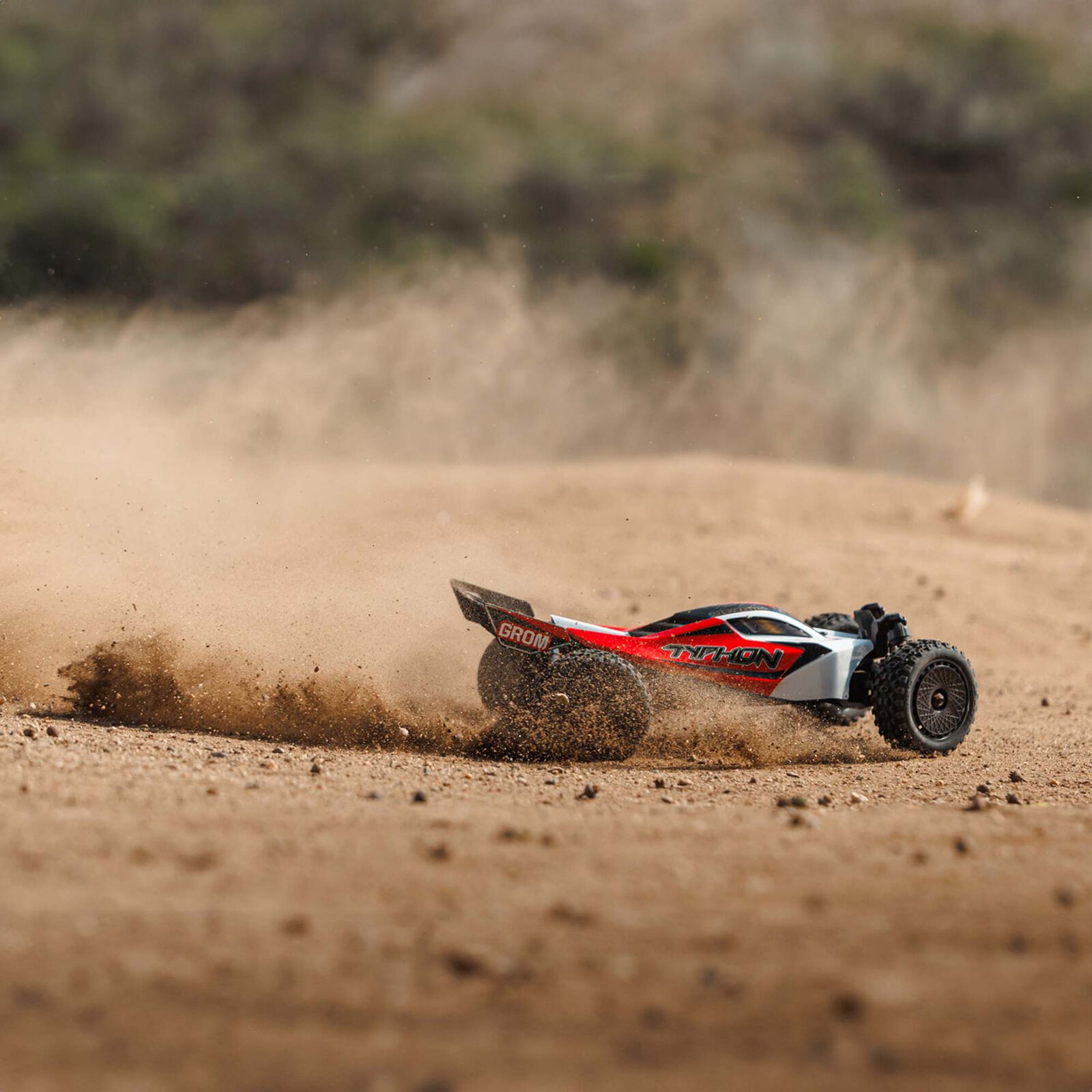 ARRMA TYPHON GROM MEGA 380 Brushed 4X4 Small Scale Buggy RTR with Battery & Charger, Red/White - Image 18
