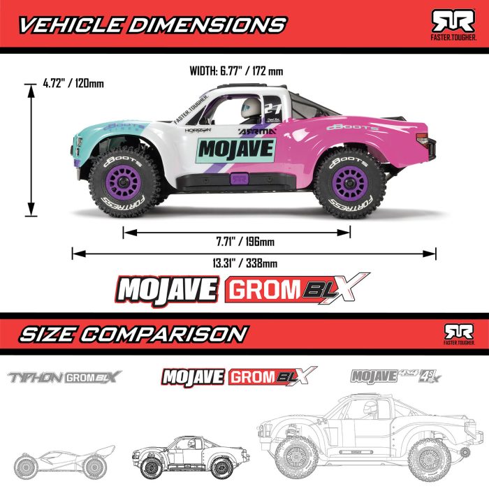 ARRMA 1/16 MOJAVE GROM 223S DSC 4X4 RTR Brushless Desert Truck, White - Image 16