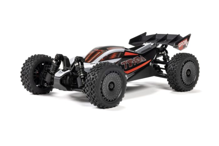 ARRMA 1/14 TYPHON GROM 223S DSC 4X4 RTR Brushless Buggy, Silver (without battery-charger)