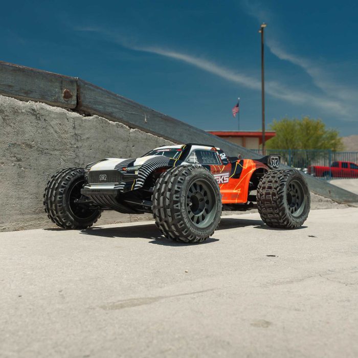ARRMA 1/10 VORTEKS 2WD RTR Brushed Stadium Truck (Battery & Charger Included), Orange - Image 7