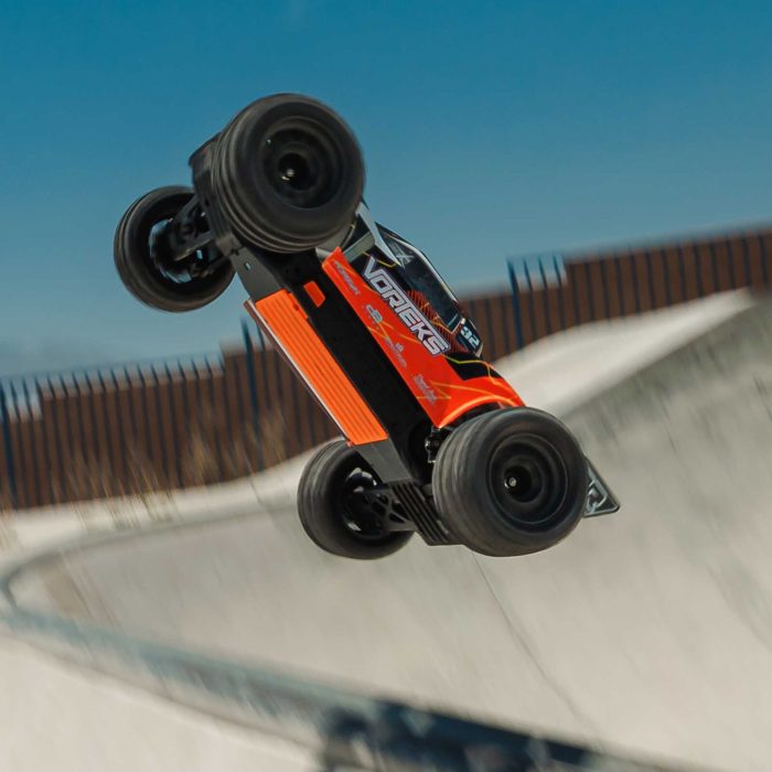 ARRMA 1/10 VORTEKS 2WD RTR Brushed Stadium Truck (Battery & Charger Included), Orange - Image 4