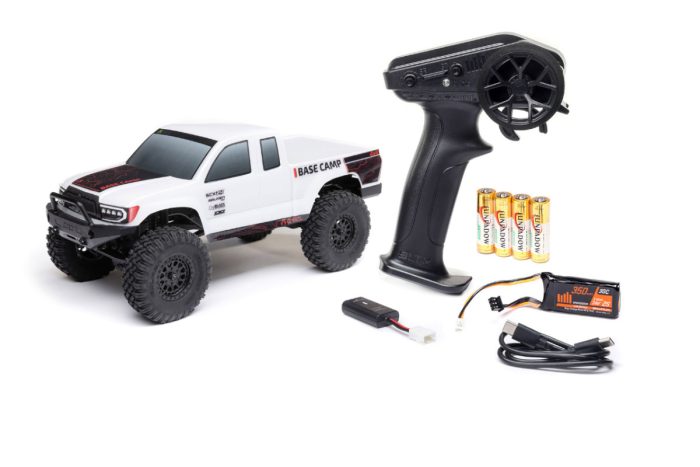 AXIAL 1/24 SCX24 Base Camp 4X4 RTR Brushed Rock Crawler (Battery & Charger Included), White