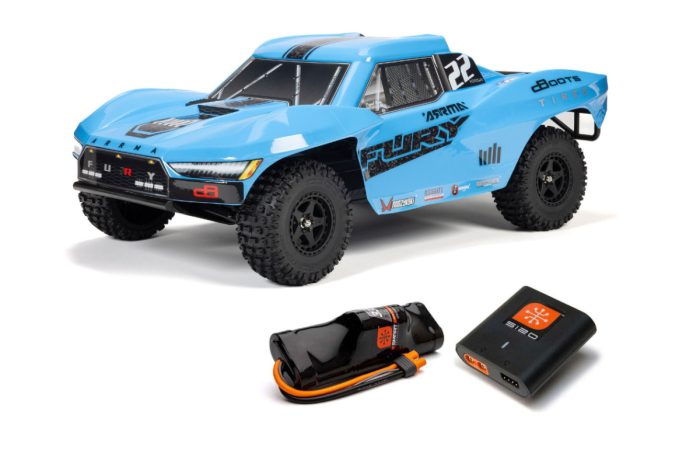 ARRMA 1/10 FURY 2WD RTR Brushed Short Course Truck (Battery & Charger Included), Blue