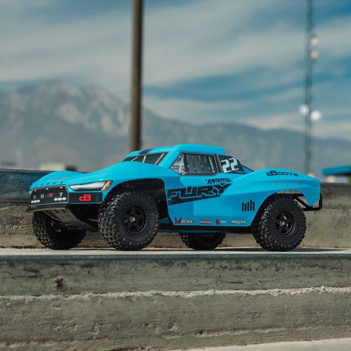 ARRMA 1/10 FURY 2WD RTR Brushed Short Course Truck (Battery & Charger Included), Blue - Image 10