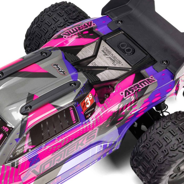 ARRMA 1/10 VORTEKS 223S DSC 4X4 RTR Brushless Stadium Truck, Purple (without Battery - Charger) - Image 21