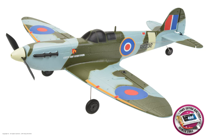 EZ-Wings Mini Spitfire MK II RTF 450mm - 1+1 Li-Po Battery - USB Charger - Image 5