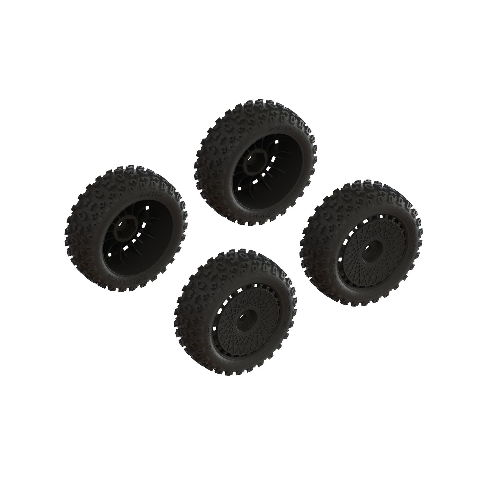 ARRMA dBoots '2-HO' Tire Set Glued (Black) (2 Pairs) ARA550114 FOR TYPHON GROM