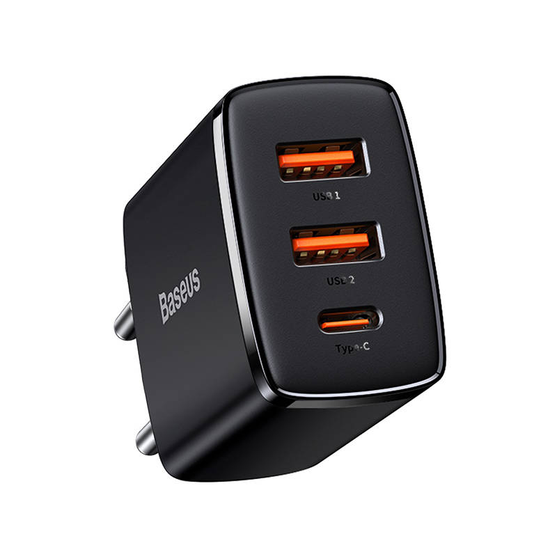 Baseus Compact Quick Charger 2xUSB USB-C PD 3A 30W (Μαύρο) - Image 3