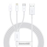 Baseus Καλώδιο USB 3σε1 Superior Series, USB σε MicroUSB / USB-C / Lightning, 3.5A, 1.2m (Λευκό)