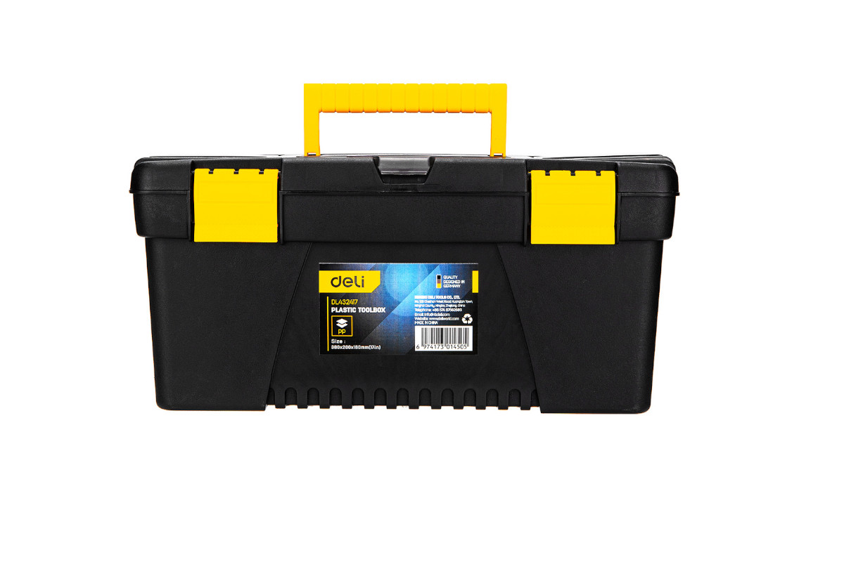 DELI Plastic Tool Box Deli Tools EDL432417, 15'' (yellow)