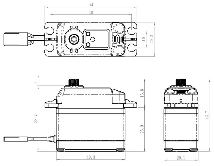 SAVOX SB-2271SG Plus Servo 20Kg 0,065s HV Alu Brushless Steel Gear - Image 2