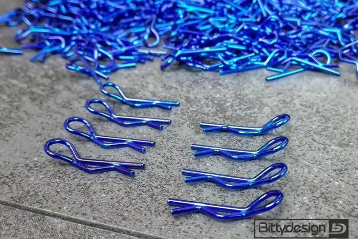 BittyDesign 1/10 Body Clips Kit 8pcs (4x Left + 4x Right) - Blue BD-BC-8BL