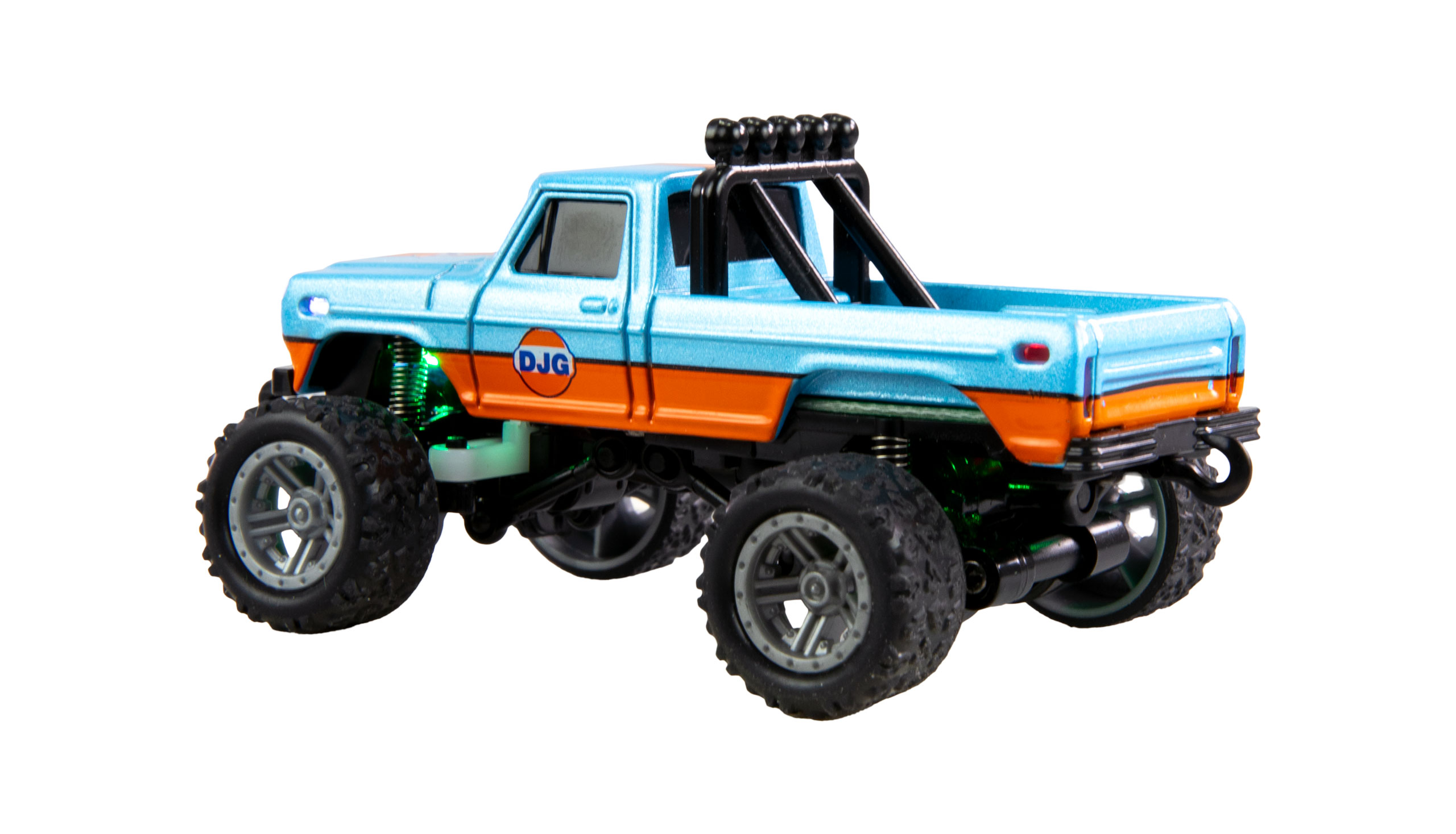 AMEWI R/C MONSTER TRUCK DIE CAST 1/64 RTR BLUE/ORANGE 22698 - Image 3