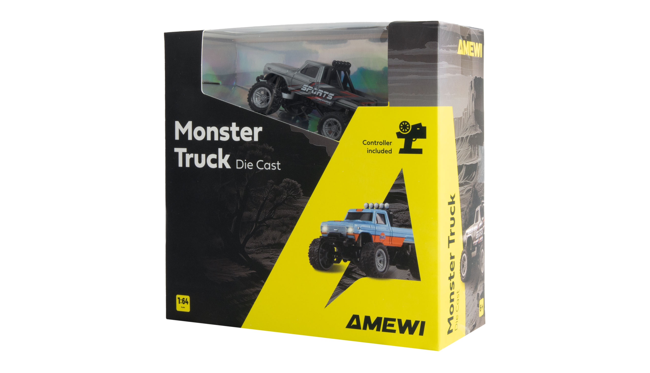 AMEWI R/C MONSTER TRUCK DIE CAST 1/64 RTR GREY - Image 6