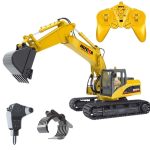 HUINA 1535-1 1/14TH SCALE RC EXCAVATOR 2.4G 15CH w/DIE CAST BUCKET (+ DRILL+ GRIPPER)
