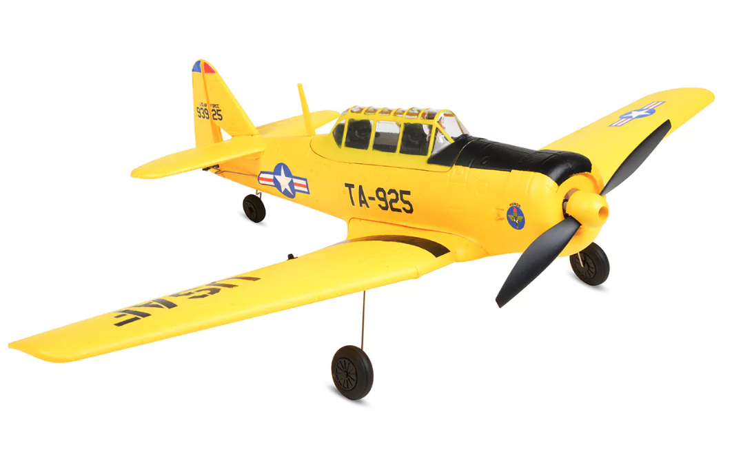 EZ-Wings Mini AT-6 Texan Yellow RTF 450mm 1+1 Li-Po Battery - USB Charger - Image 3