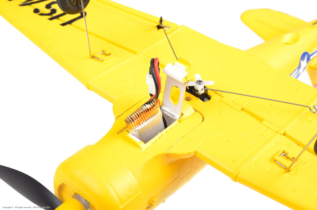 EZ-Wings Mini AT-6 Texan Yellow RTF 450mm 1+1 Li-Po Battery - USB Charger - Image 2