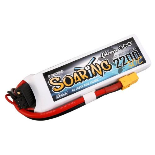 Gens ace G-Tech Soaring 2200mAh 7.4V 30C 2S1P Lipo Battery Pack with XT60 Plug GEA222S30X6GT