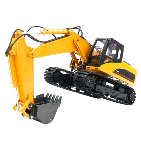 HUINA 1535-1 1/14TH SCALE RC EXCAVATOR 2.4G 15CH w/DIE CAST BUCKET (+ DRILL+ GRIPPER) - Image 4